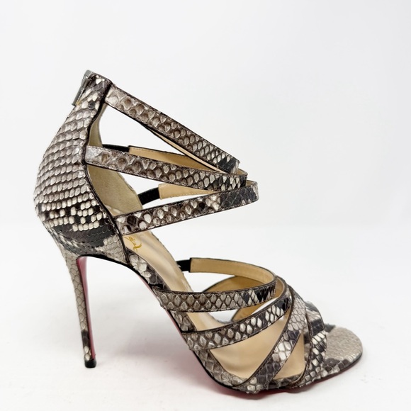 Christian Louboutin Mariniere Python Strappy Sandals Heels Womens EU 36 - Picture 6 of 11